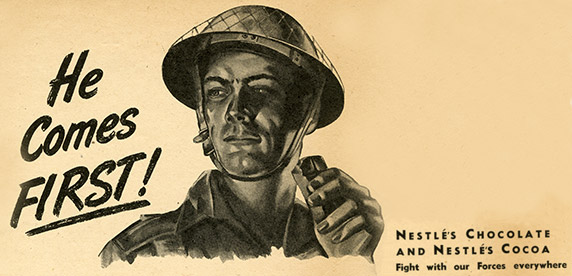Cartel de chocolates y café Nestlé