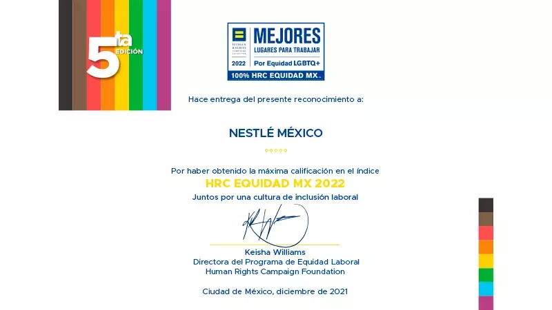 Reconocimiento Nestlé
