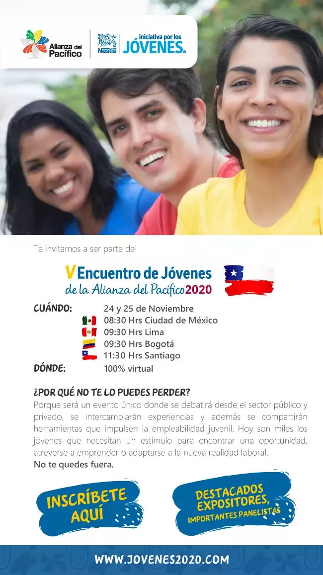 V Encuentro de Jóvenes de la Alianza del Pacífico invitación